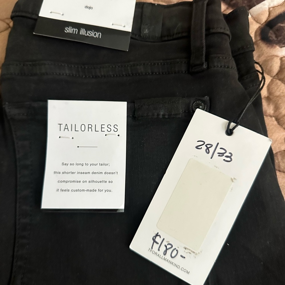 7 For All Mankind Black Flare Wide Leg Jeans